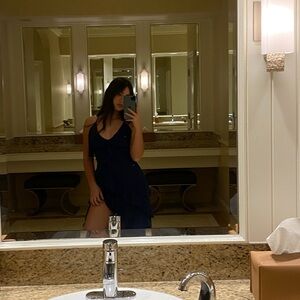 LAVERNE ASYMMETRICAL RUFFLE DRESS